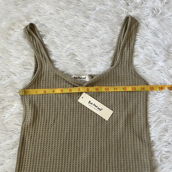 Three Bird Nest - Women’s Waffle Tank Top - Sage - Picture 4 of 10